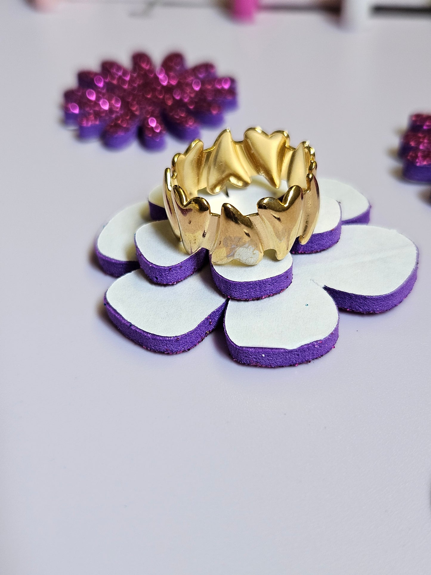 Stainless gold plated rings