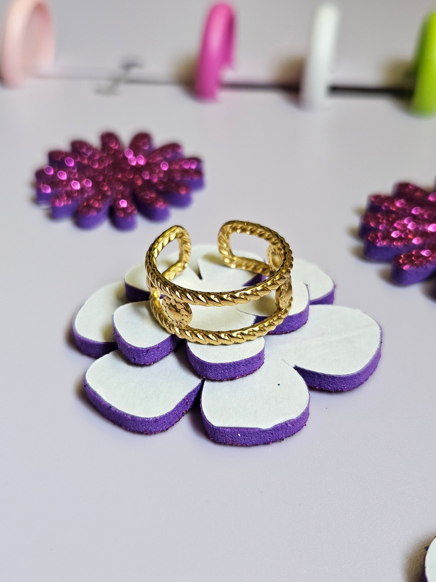 Stainless gold plated rings