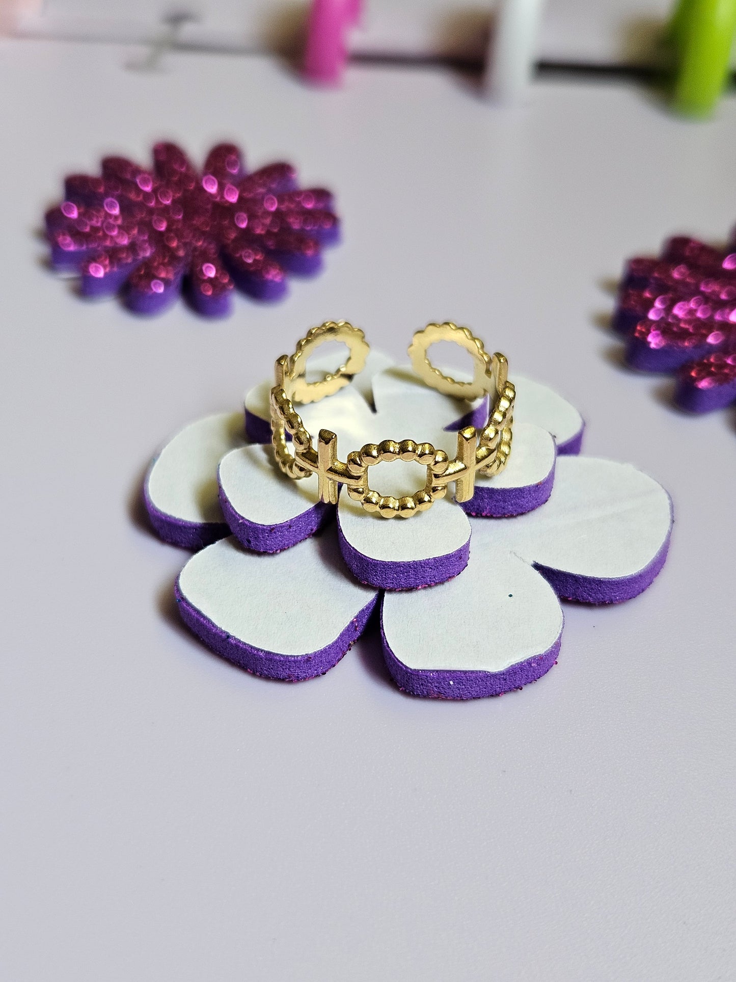 Stainless gold plated rings