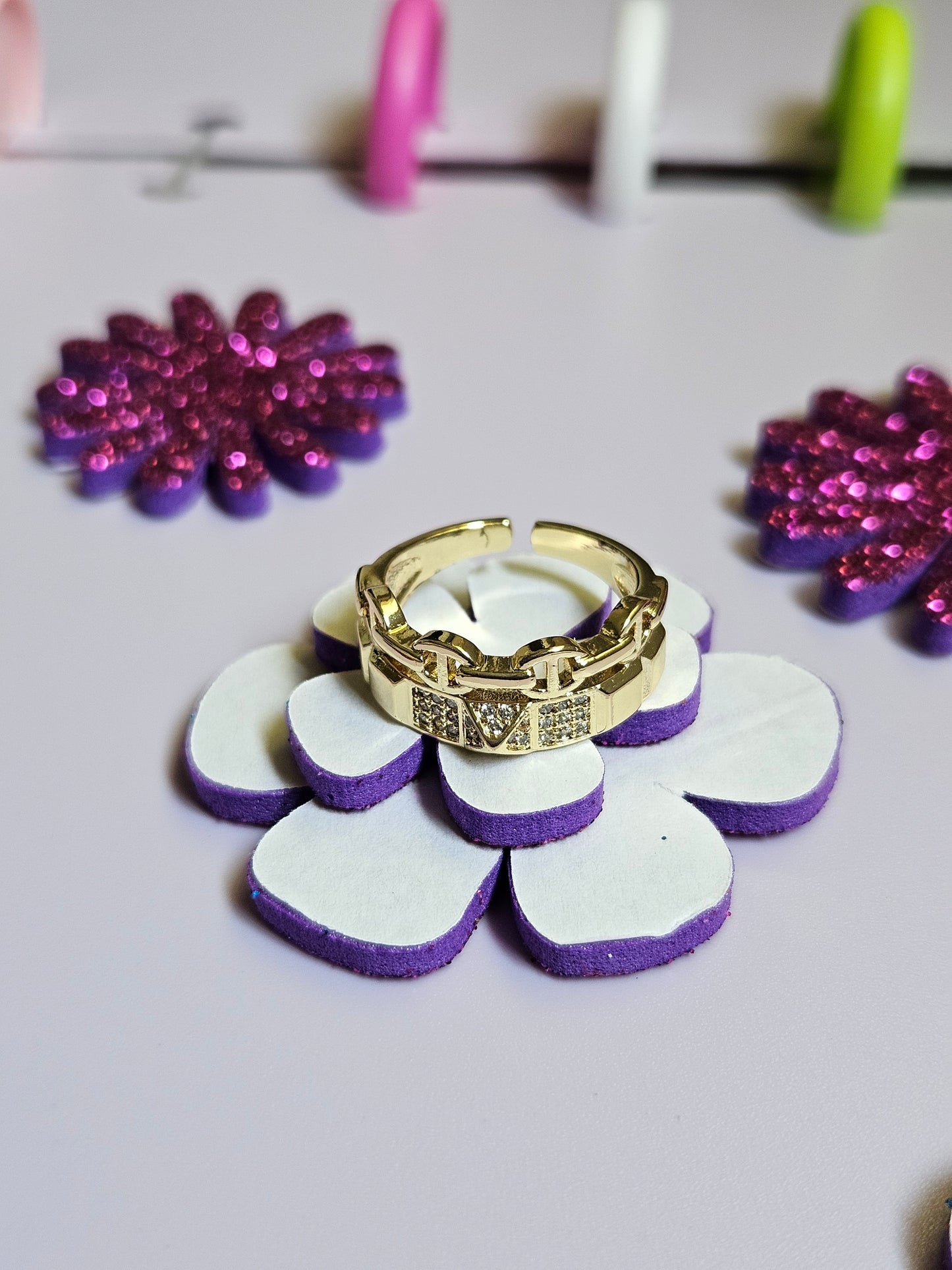 Stainless gold plated rings