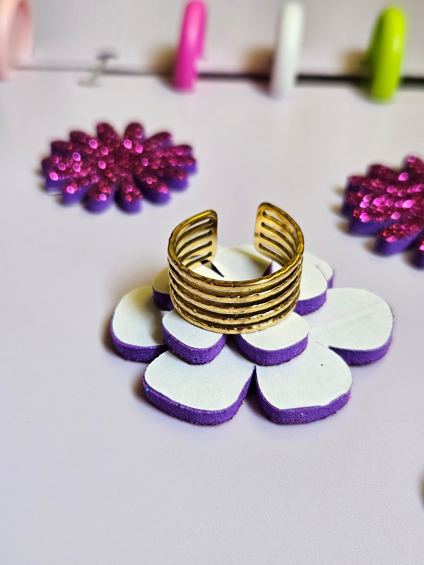 Stainless gold plated rings