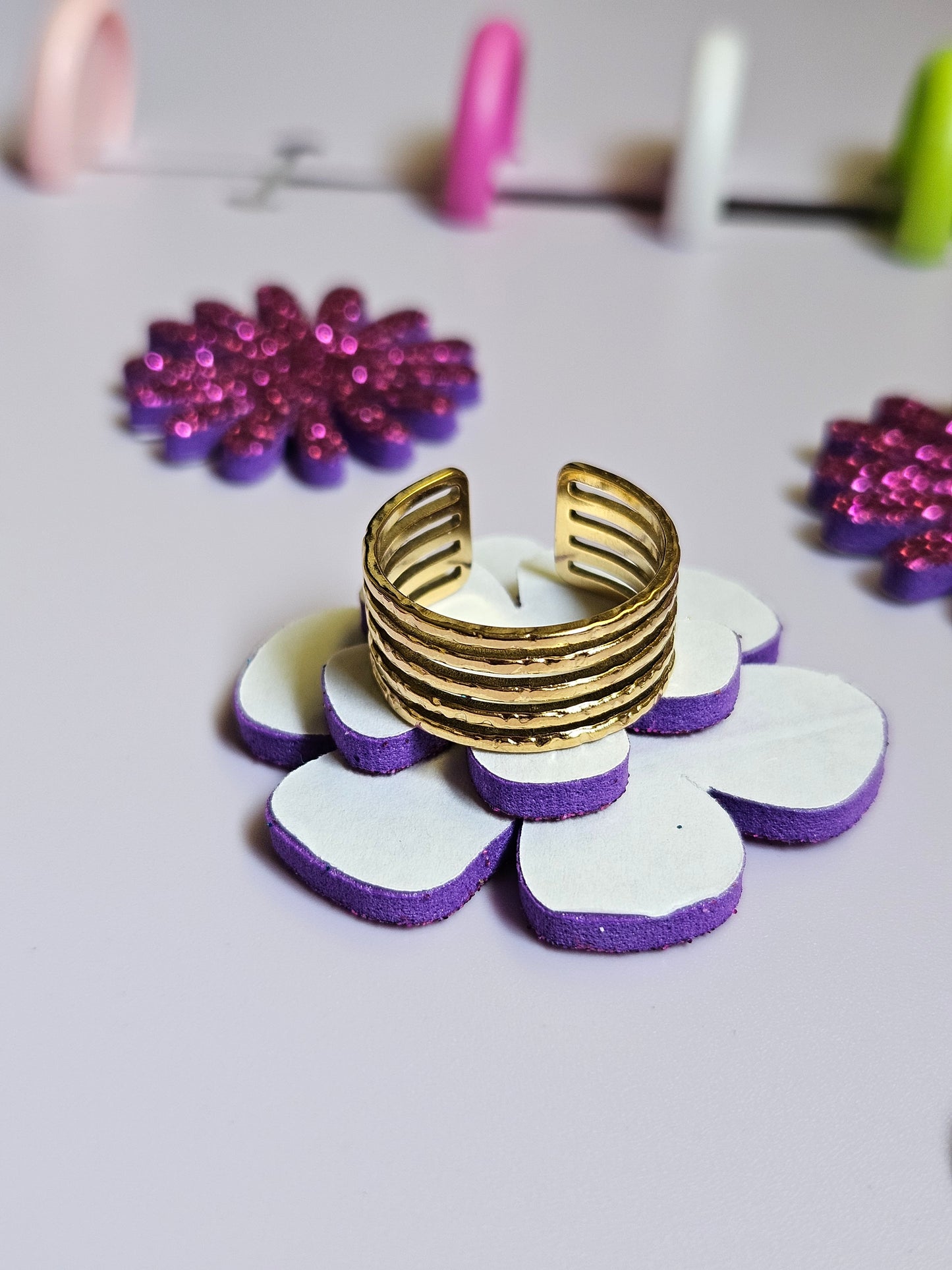 Stainless gold plated rings